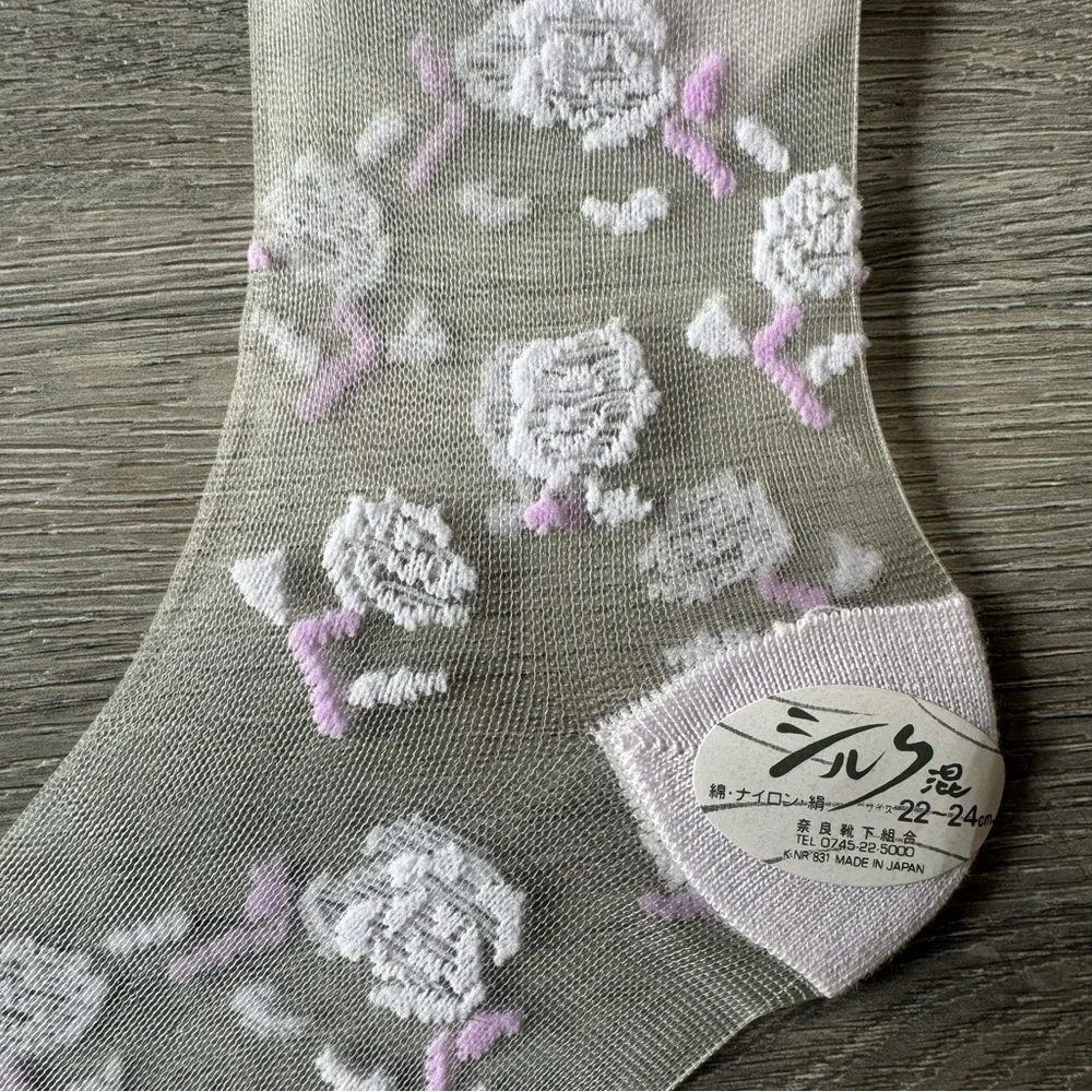 Sheer Floral Socks